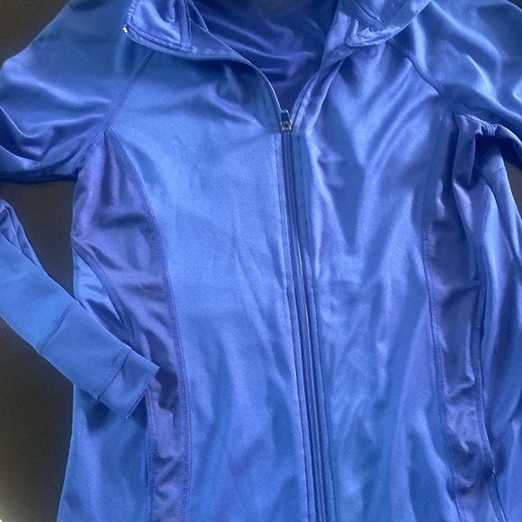 Danskin Dri More Full Zip Royal Blue Jacket pickleball Sz 8-10 - Picture 4 of 7